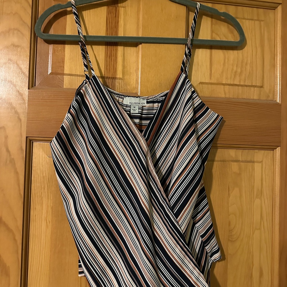 Allison Joy Black and Tan Striped Camisole